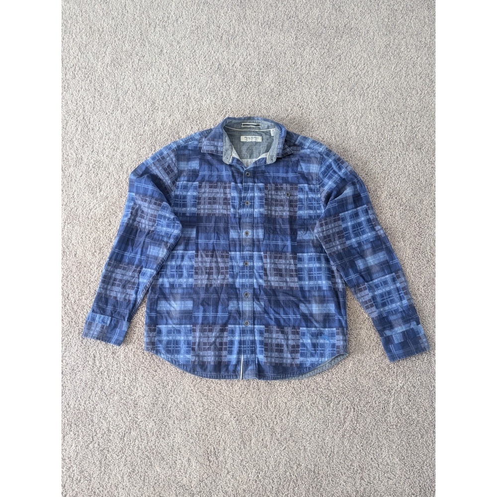 Tommy Bahama Button Up Shirt Canyon Beach Flannel Tartan Plaid Men's Medium - Picture 2 of 7
